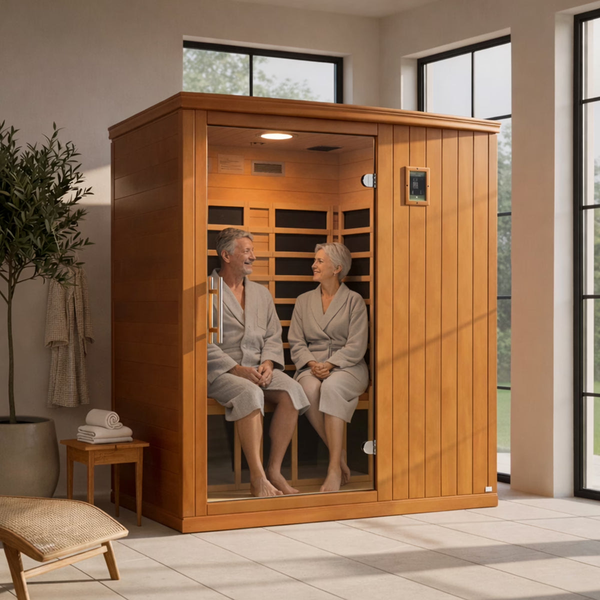 Experience Ultimate Relaxation with the Madrid Elite 3-Person Low EMF Infrared Home Sauna! 🌟🧖‍♀️✨