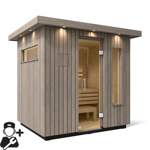 Kohler C2 Outdoor Sauna Kit – Weathered Grey Spruce