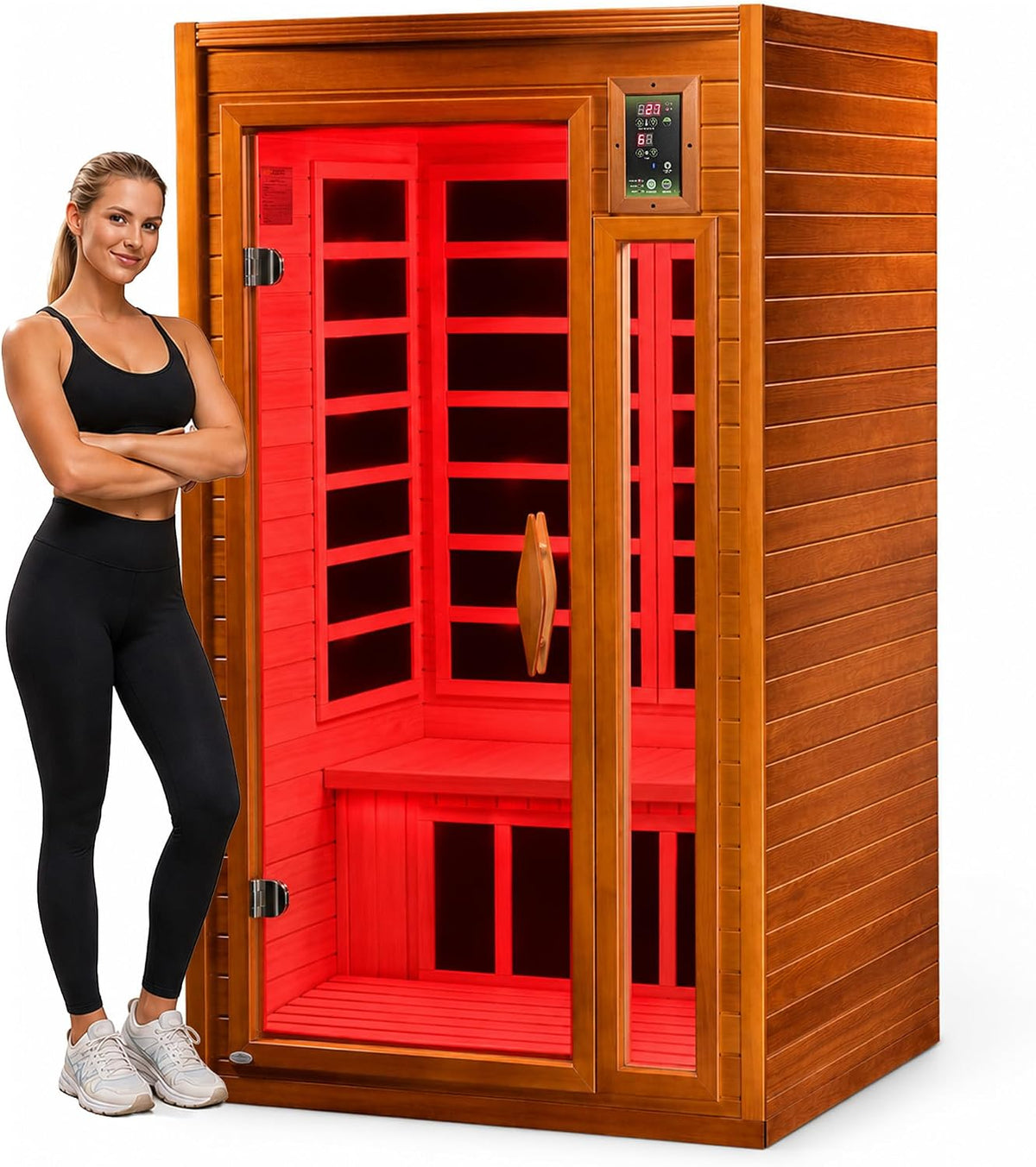 DYNAMIC SAUNAS Barcelona 1-2 Person Infrared Sauna with Red Light Therapy